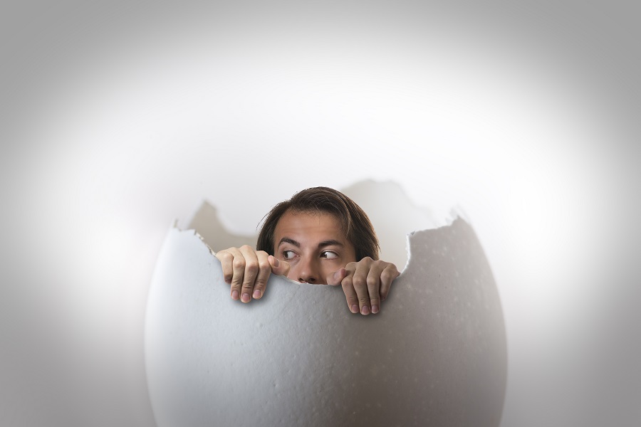 someone in the egg, and he wants to get out.