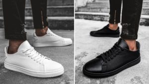 sneakersy białe i czarne
