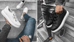 sneakersy białe i czarne