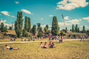 Berlin Ludzie w parku