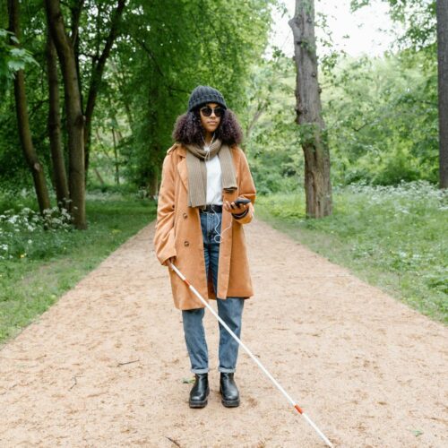 A Blind Woman Path through the Park