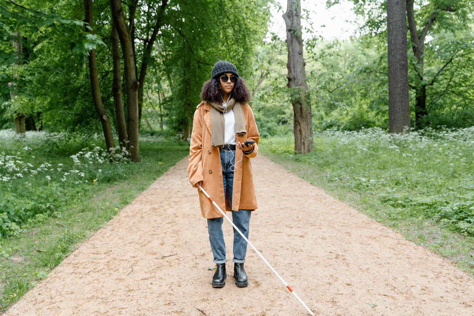 A Blind Woman Path through the Park