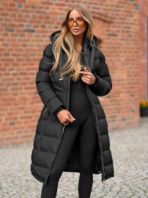 długa czarna kurtka zimowa damska