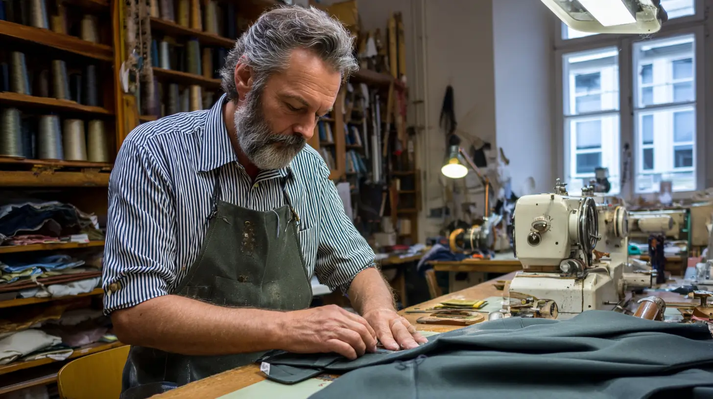 krawiec zwęża nogawki spodni