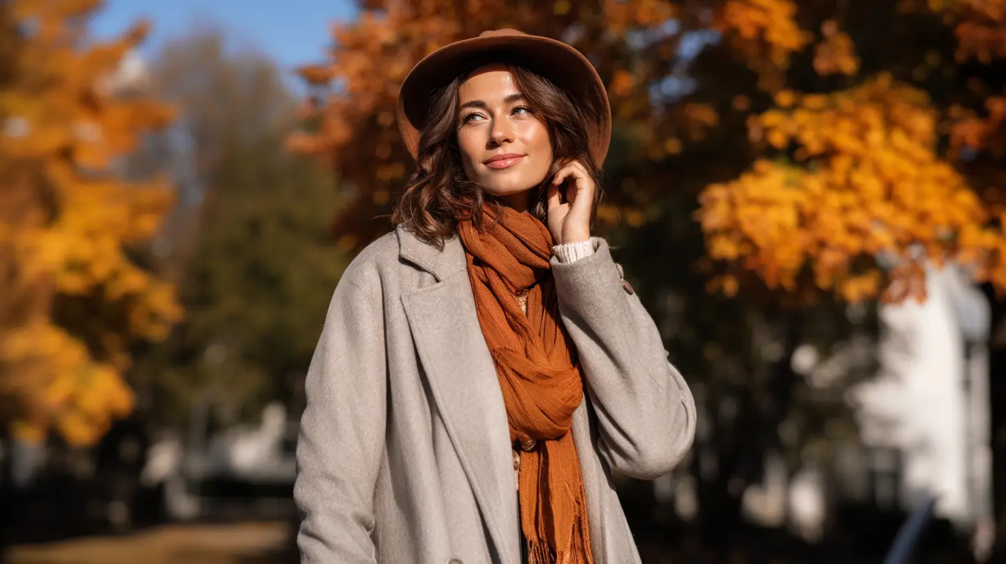 kobieta w jesiennym płaszczu