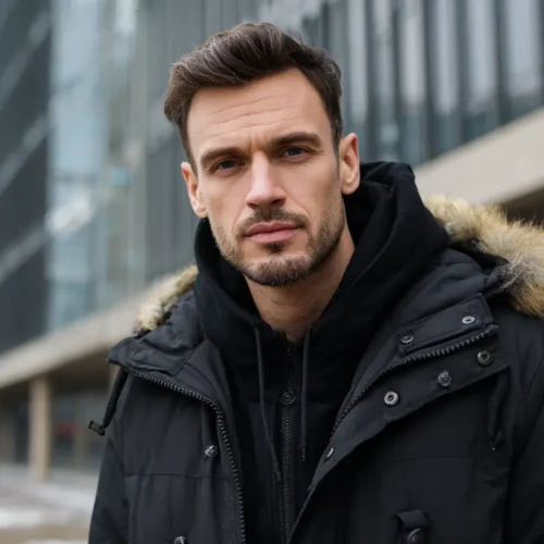 męska kurtka zimowa czarna