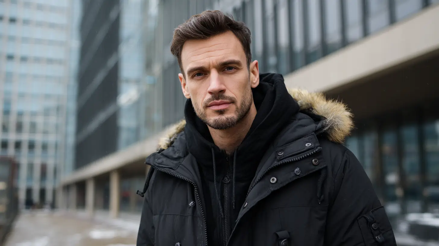 męska kurtka zimowa czarna