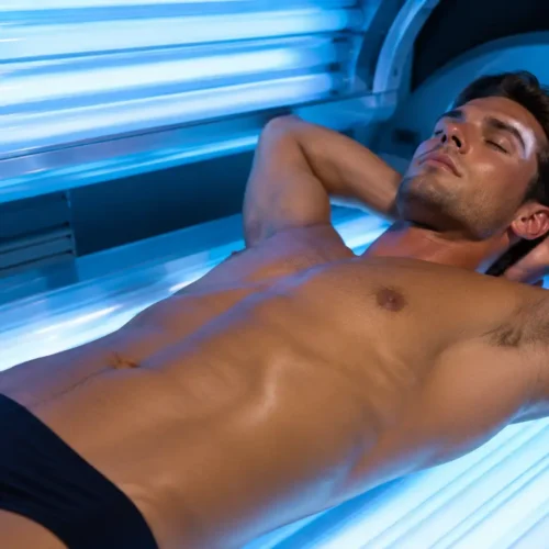 mężczyzna w solarium
