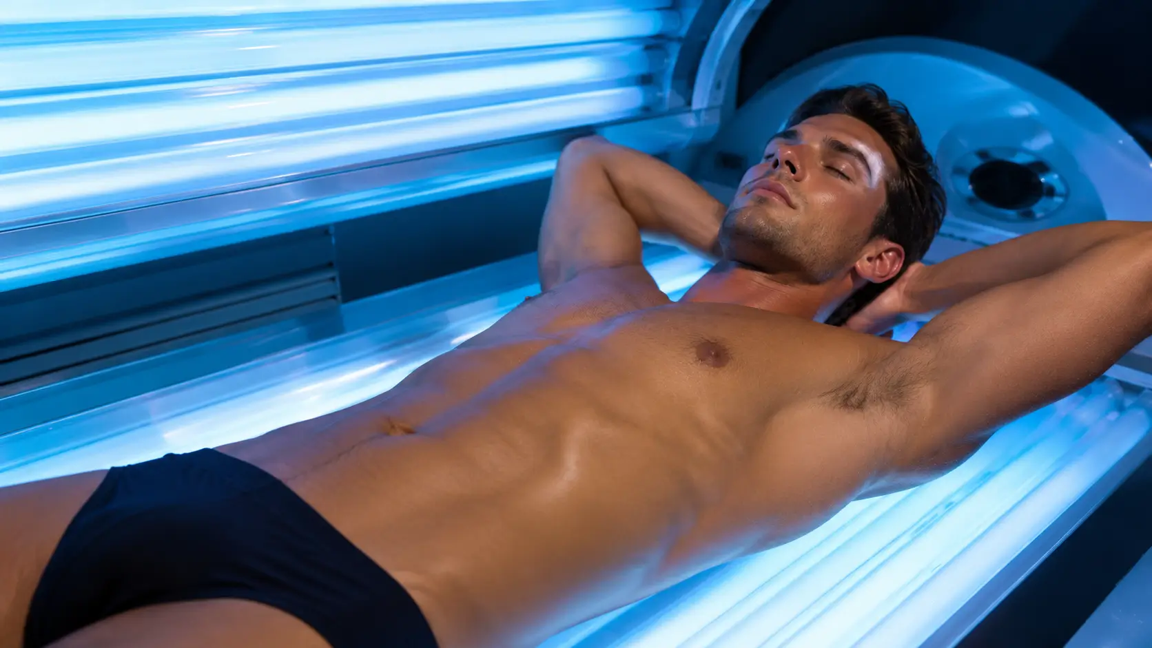 mężczyzna w solarium